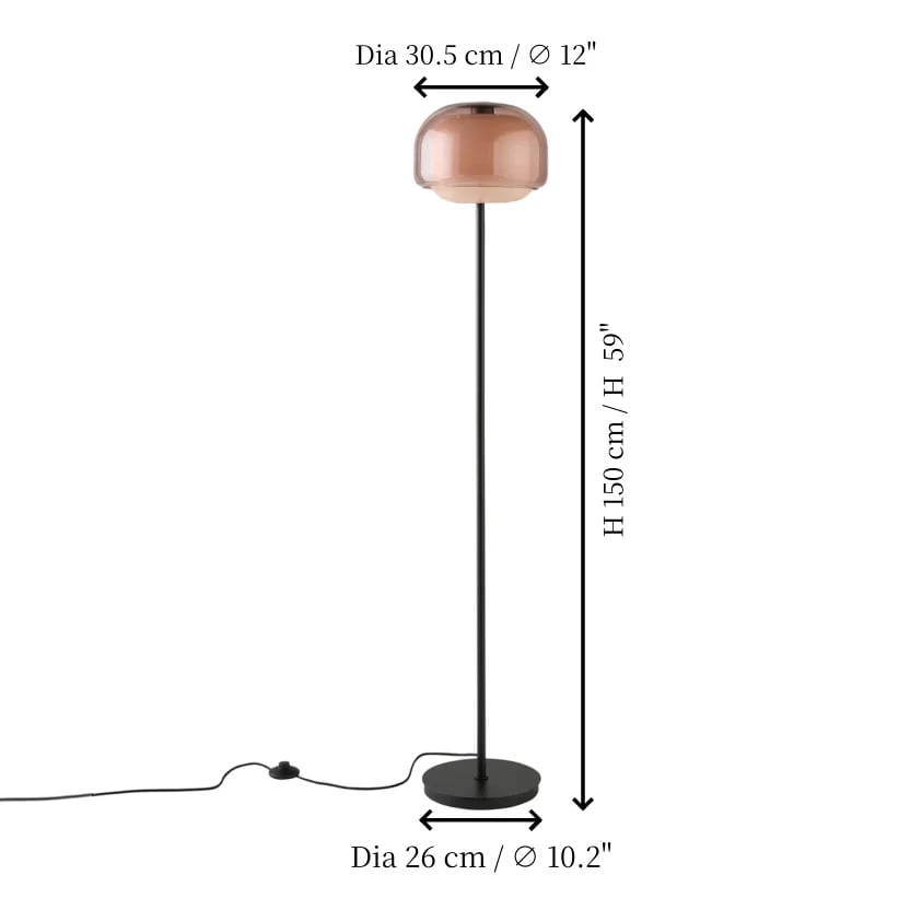 Clinco floor lamp dimension diagram