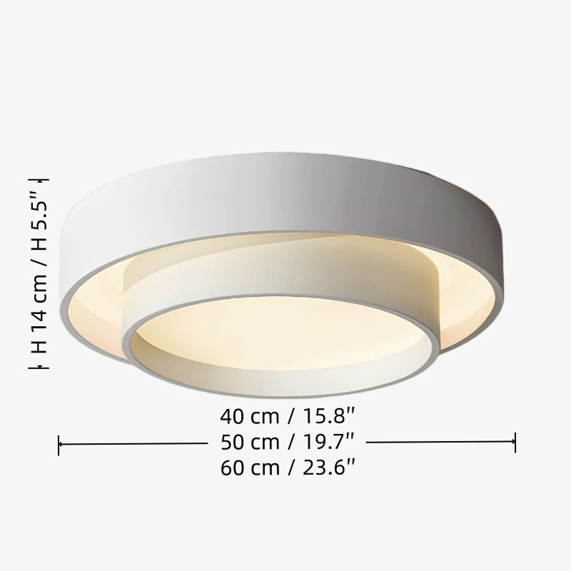 Duomel ceiling fixture size diagram