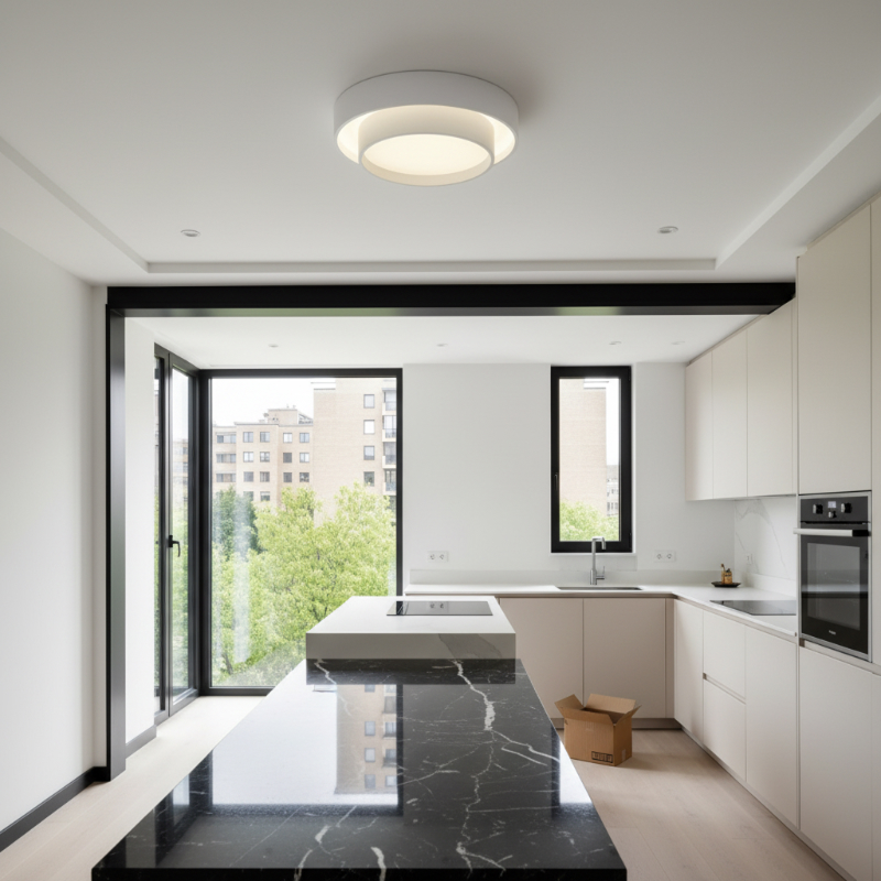 Duomel ceiling fixture in a kitchen setting