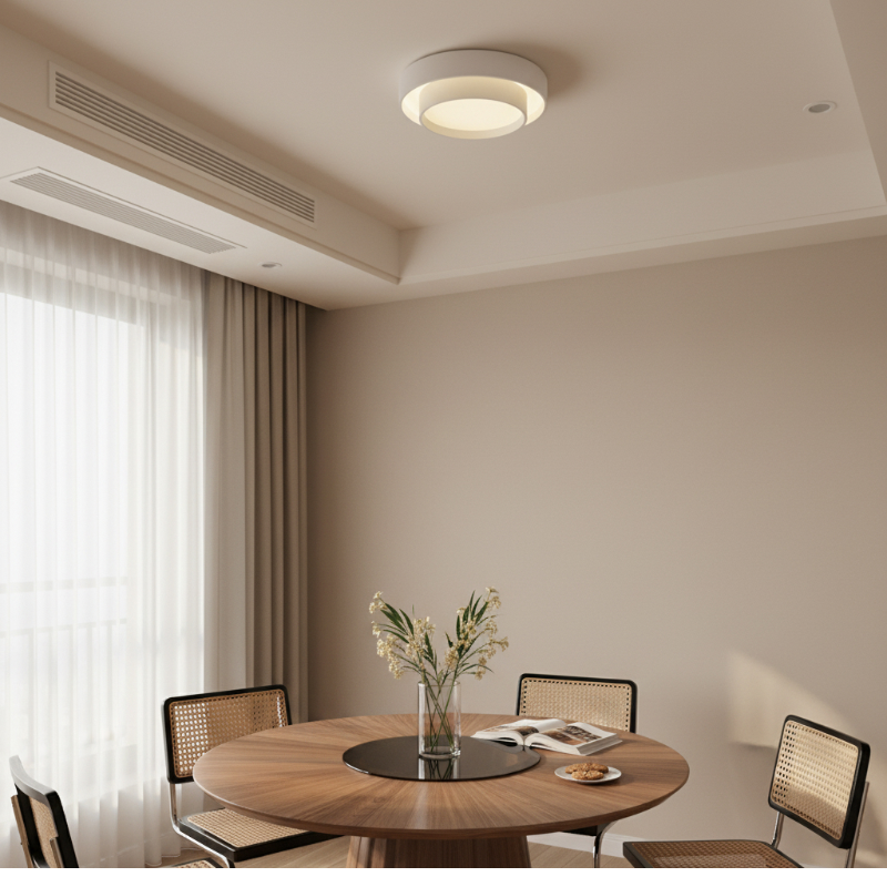 Duomel ceiling fixture above a dining table