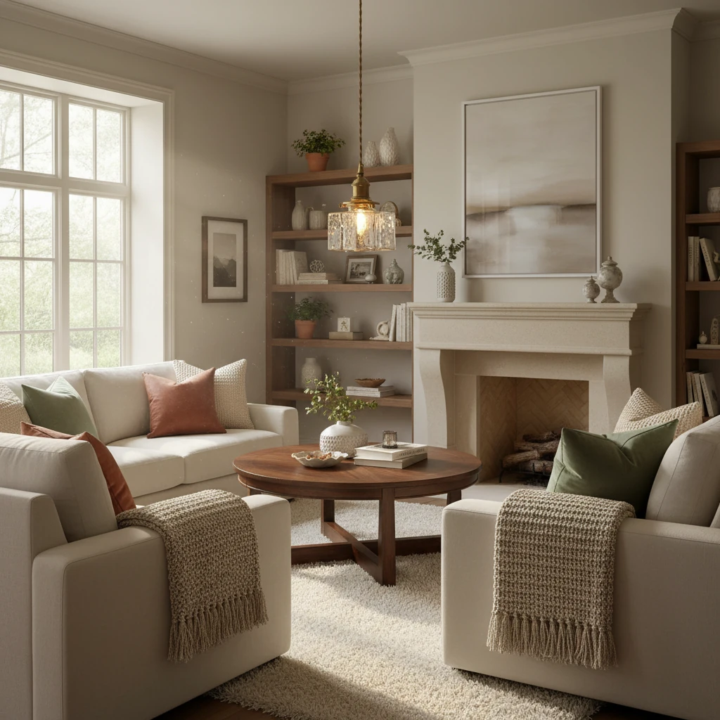 Pendant light in a living room scene