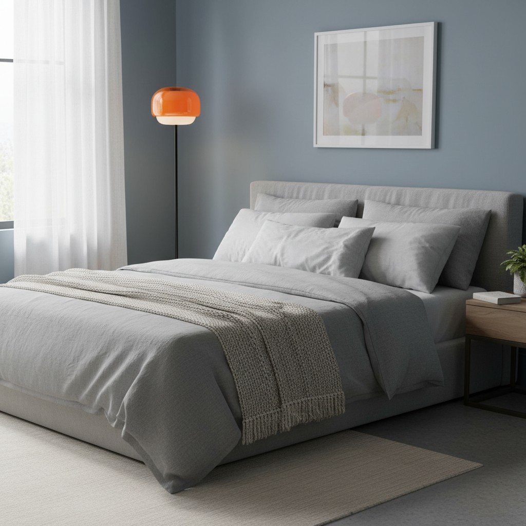 Clinco floor lamp in a bedroom before purchase note