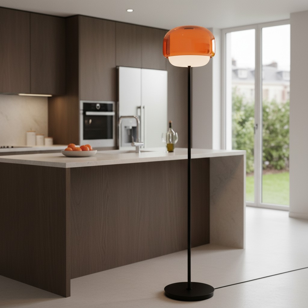 Clinco floor lamp near a kitchen island