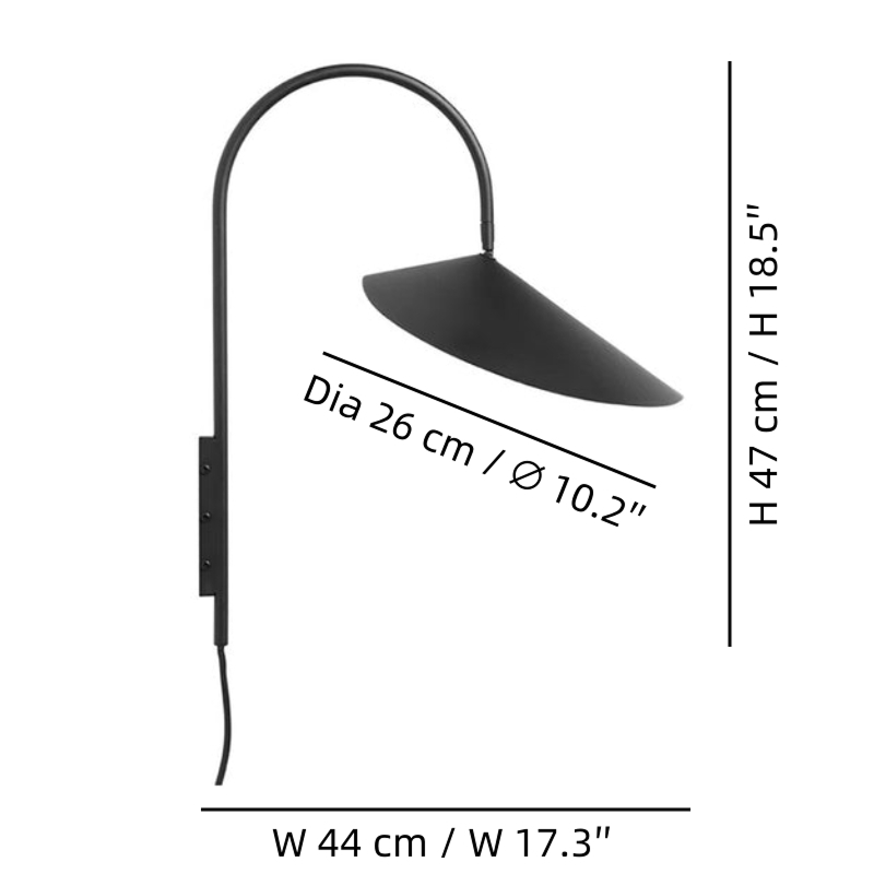 Schema delle dimensioni del prodotto Swivora
