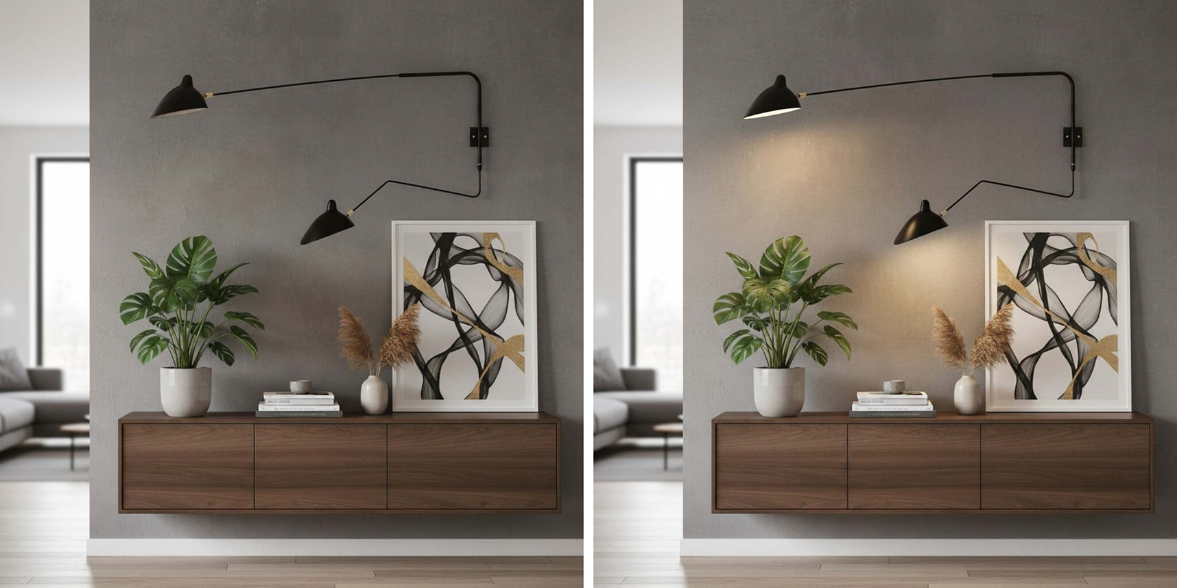 Arclume wall lamp switch light comparison