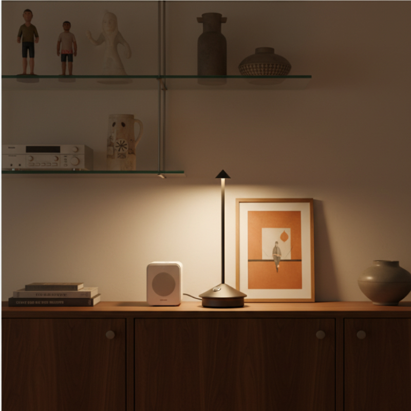 Glimma table lamp in a warm home setting