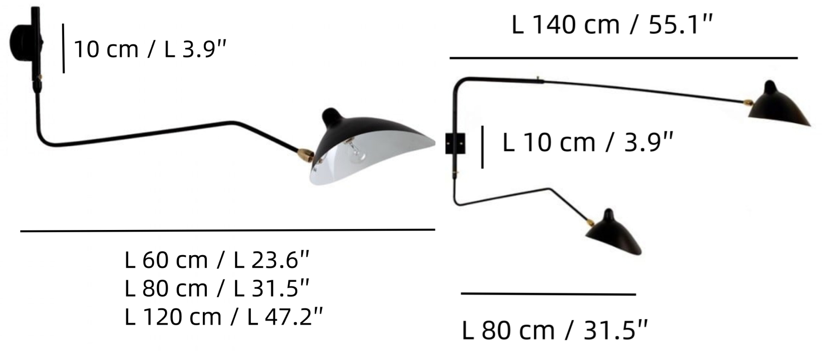 Arclume wall lamp size diagram