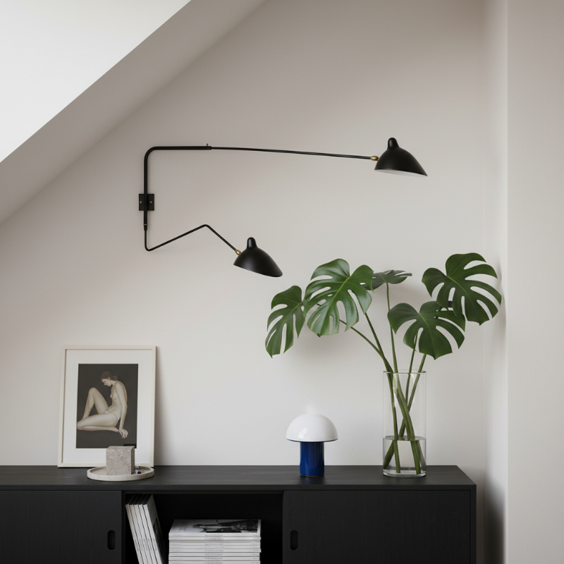 Arclume wall lamp installed above a cabinet