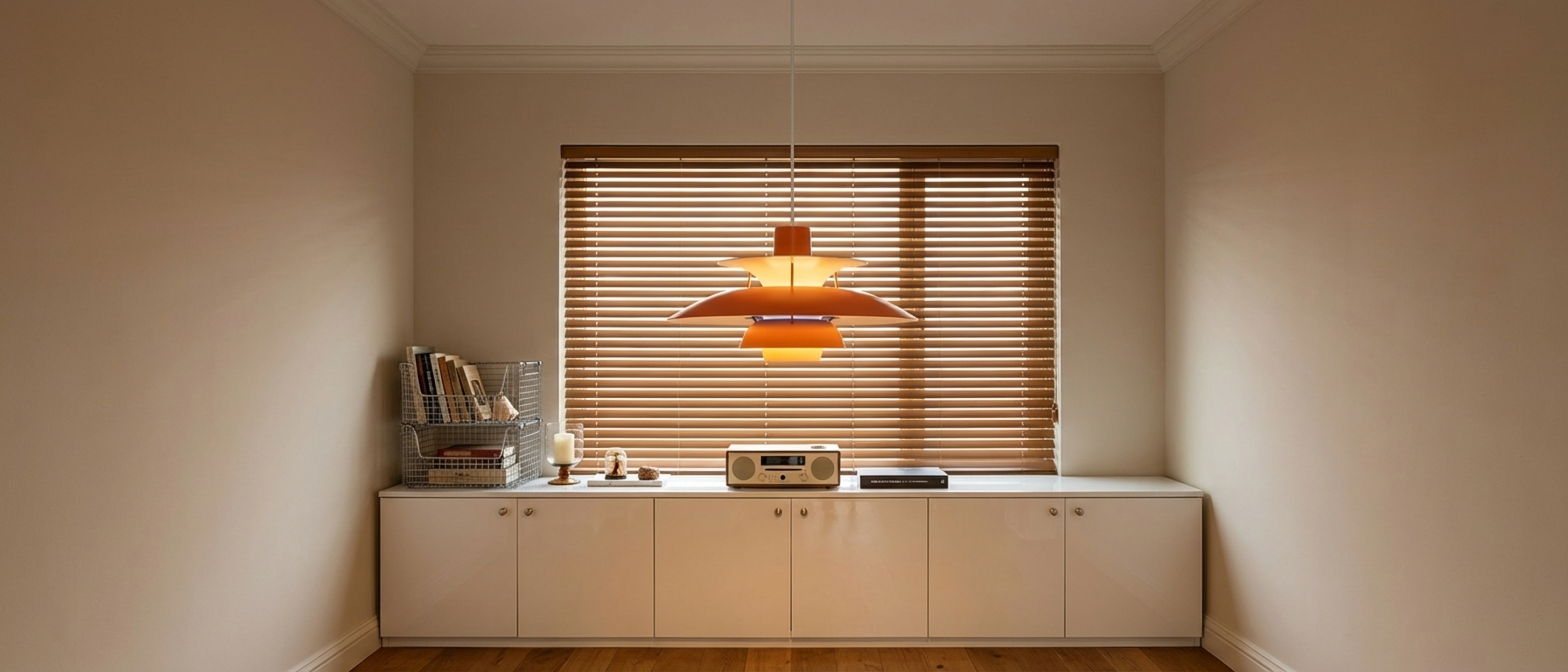 Layora pendant light dining and living room scene