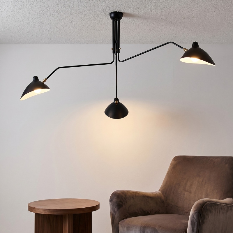 Black Arclume Arc Ceiling Lamp in room