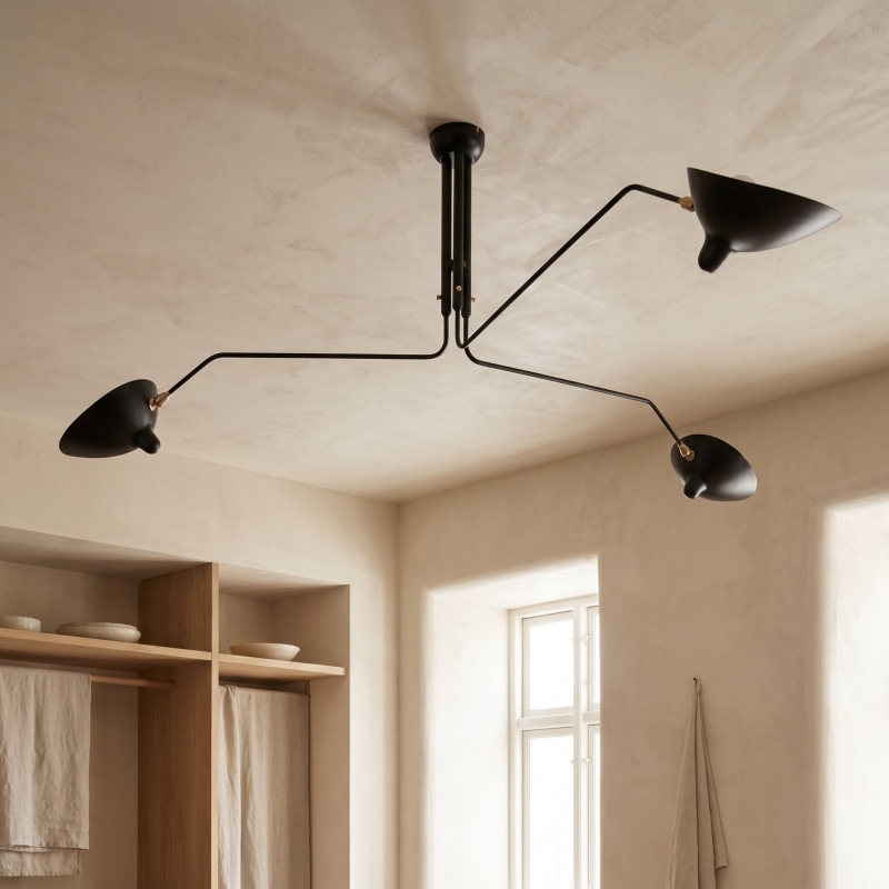 Black Arclume Arc Ceiling Lamp modern room