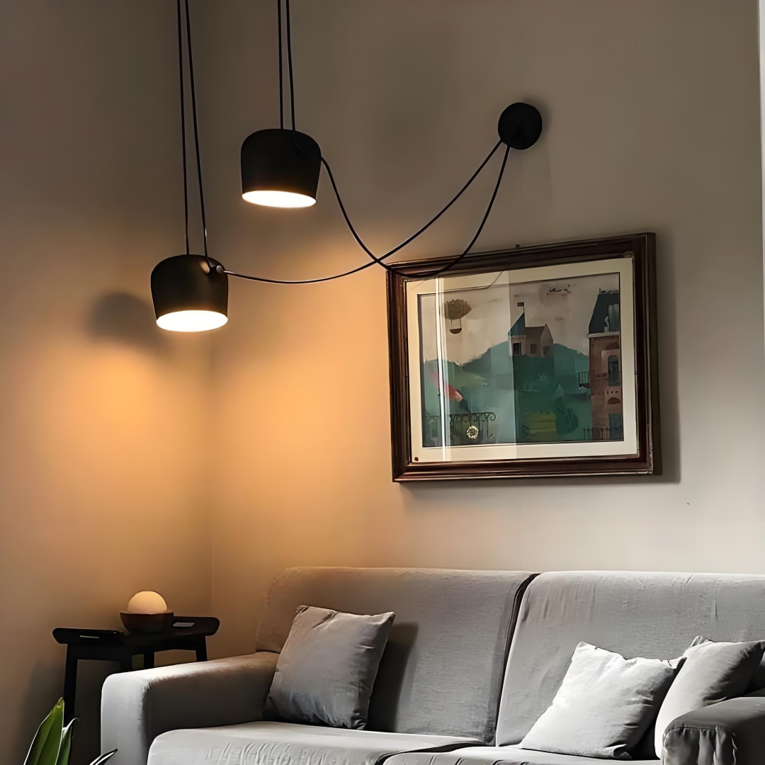 Aim pendant light living room scene