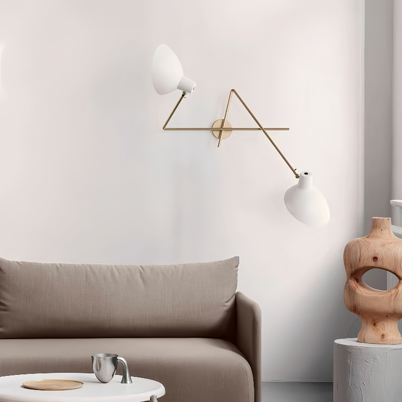 Nordic Minimalist twin wall light living room detail
