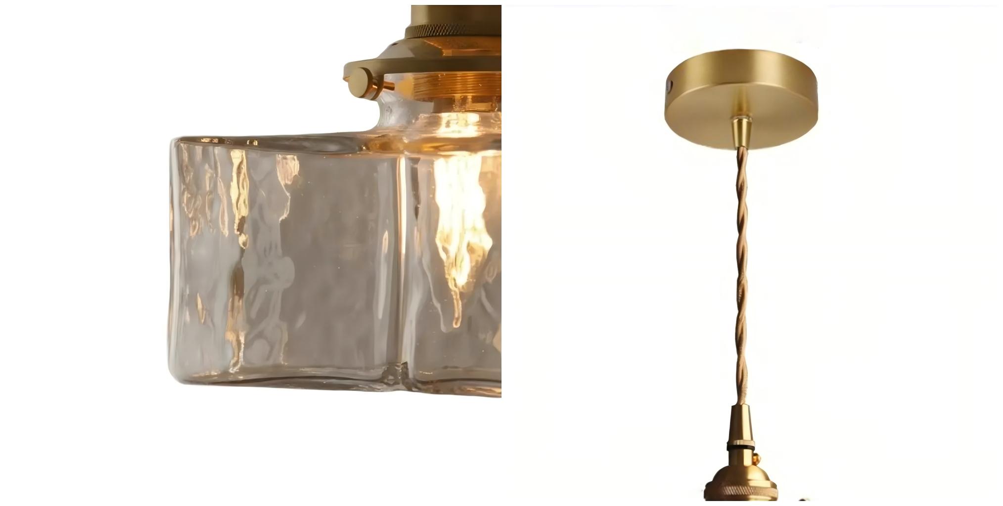Ripple glass shade and pendant ceiling plate details