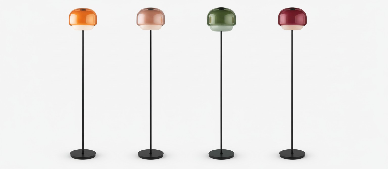 Clinco colored glass floor lamp color options