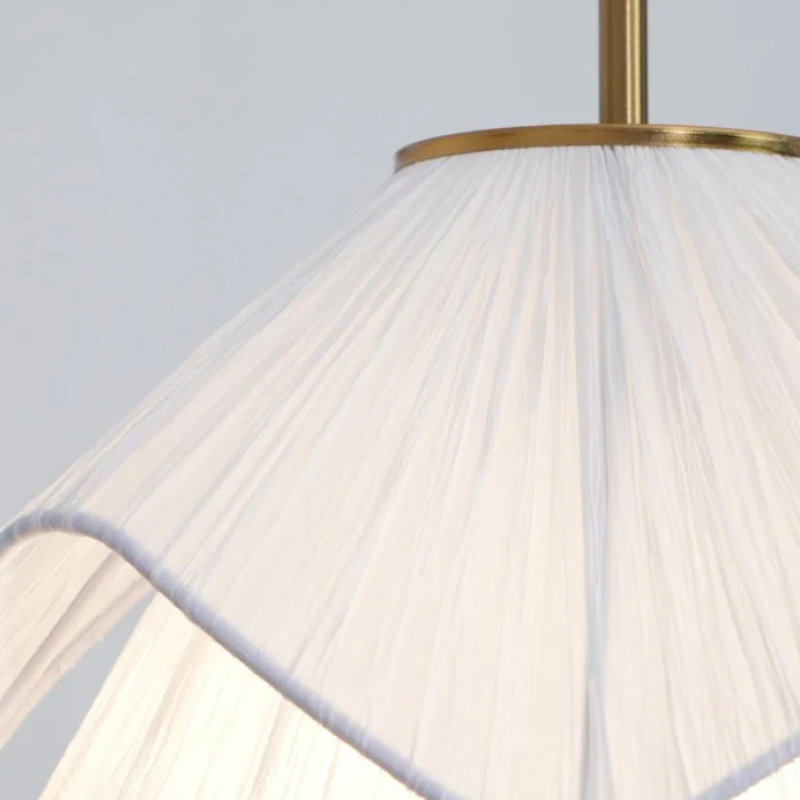 Pleated fabric shade close-up