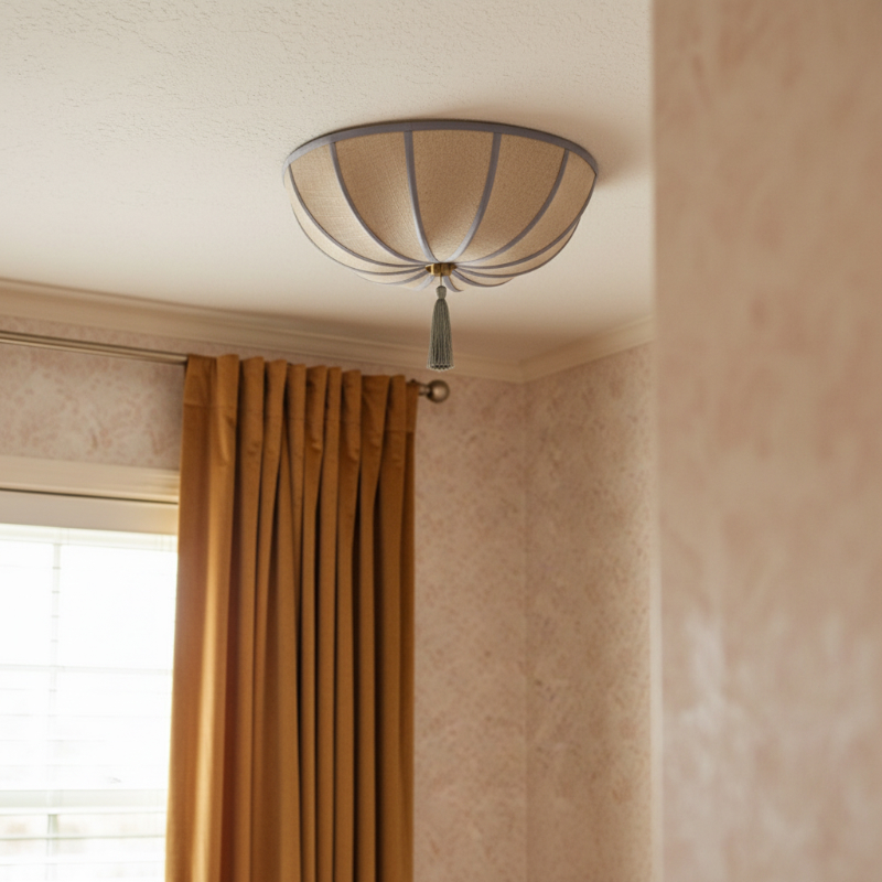 Valoflor ceiling lamp near window curtains