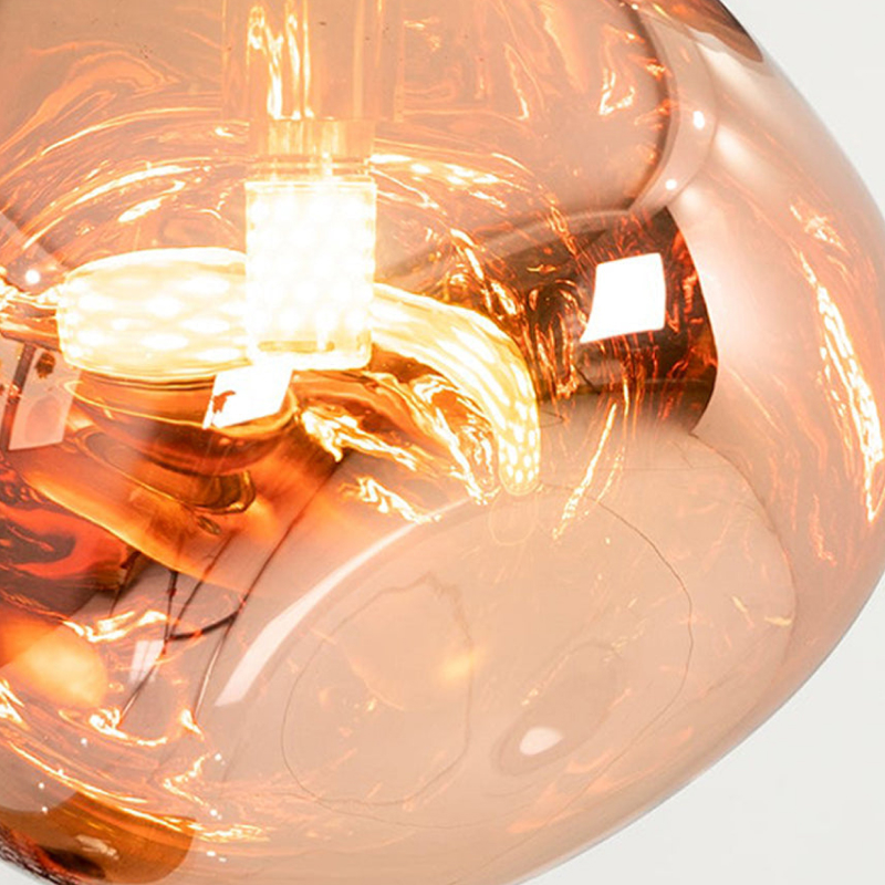 Close-up of the lava melt pendant light surface
