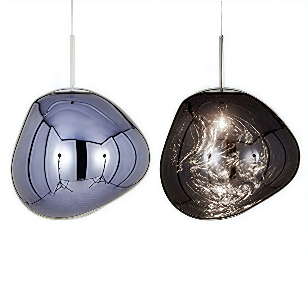 Smoke gray pendant light off comparison