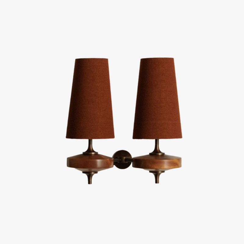 Dusty blue two head wall sconce