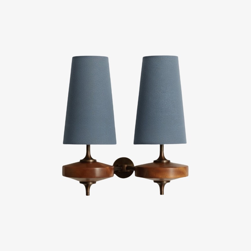 Mustard yellow two head wall sconce