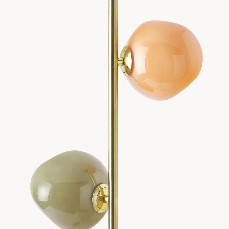 Apricot and green opal glass shade details