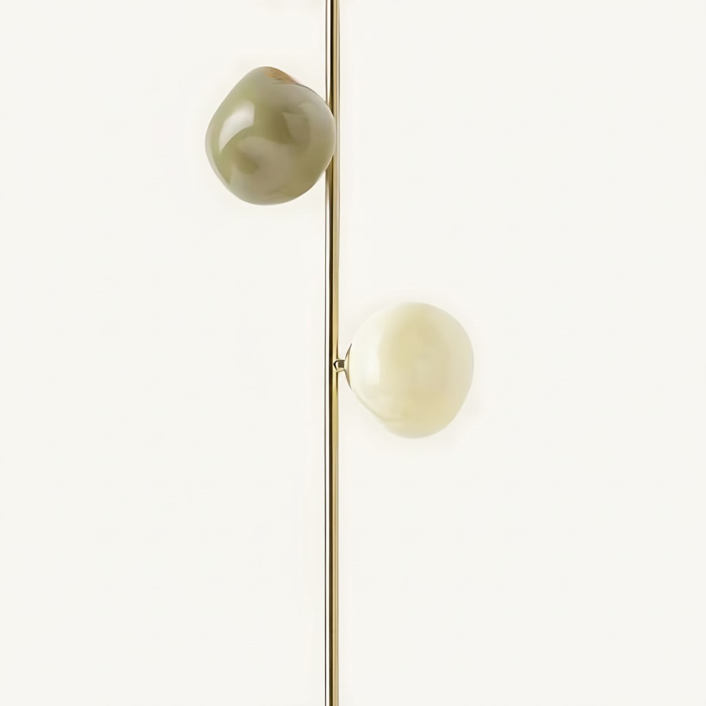 Cream opal glass shade on the standing lamp