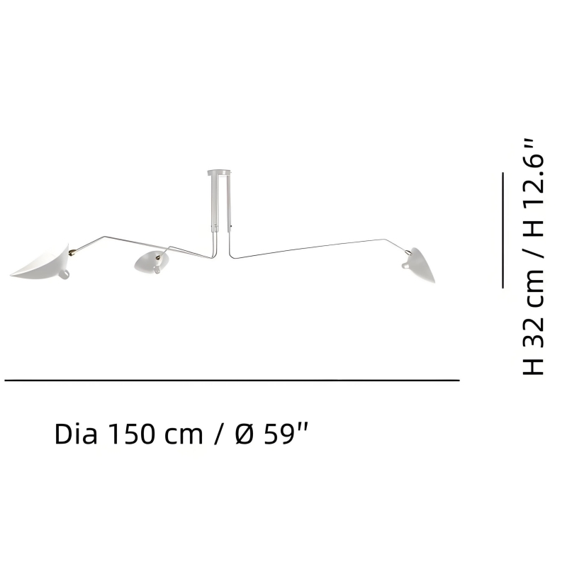 Arclume Arc Ceiling Lamp Size 1 dimensions