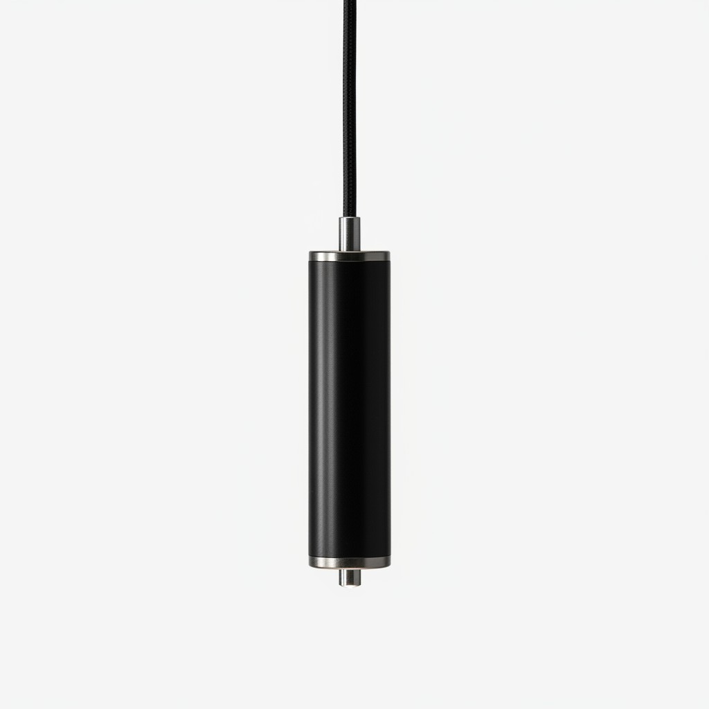 Close-up of Plumeo Flamingo black pendant stem