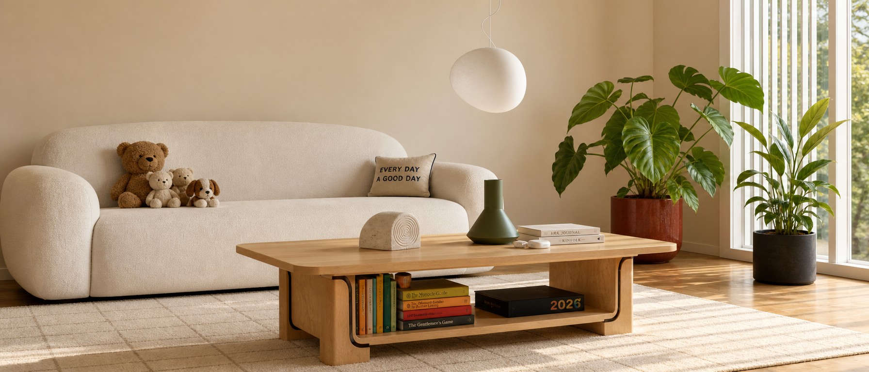 Stonea pendant light in a modern living room