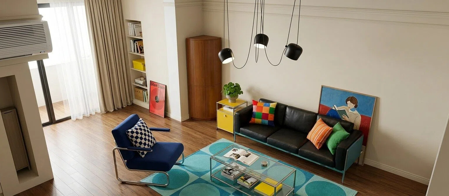 Axiomorna adjustable pendant lamp in a modern workspace scene