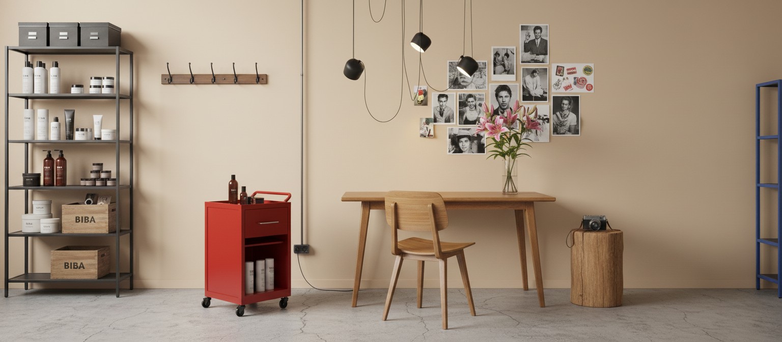 Axiomorna minimalist pendant lamp displayed in a styled interior