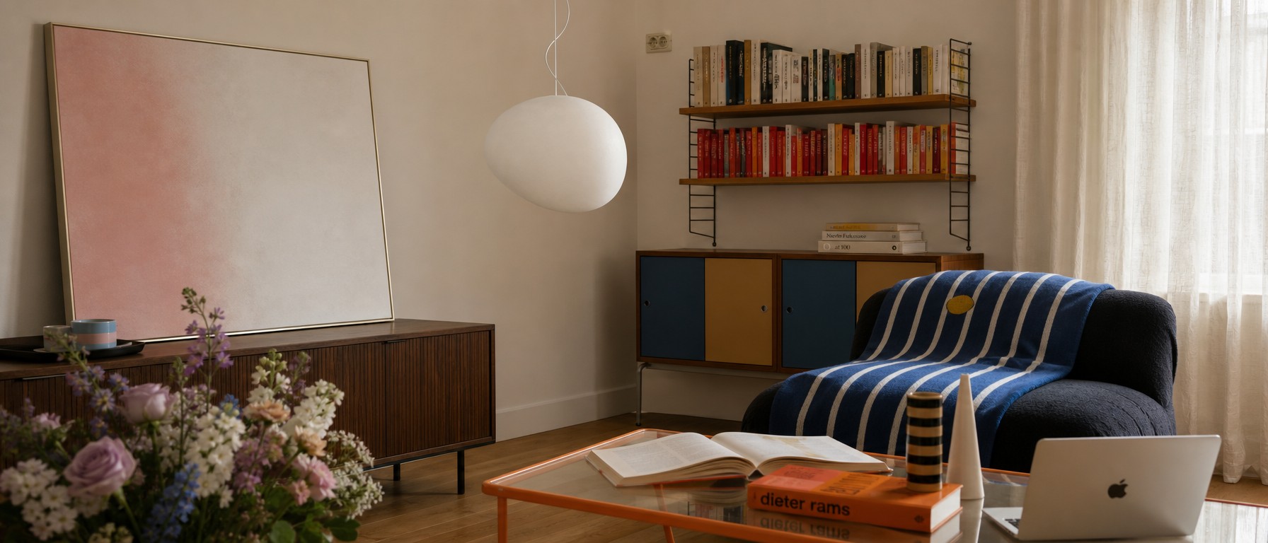 Stonea glass pendant light interior scene