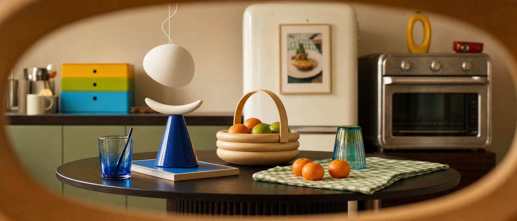 Stonea pendant light styled in a warm room