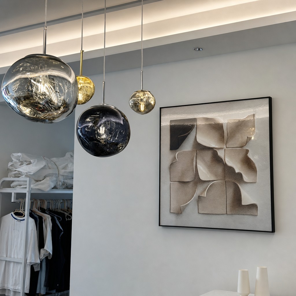 Customer interior with multiple Melt pendant lights