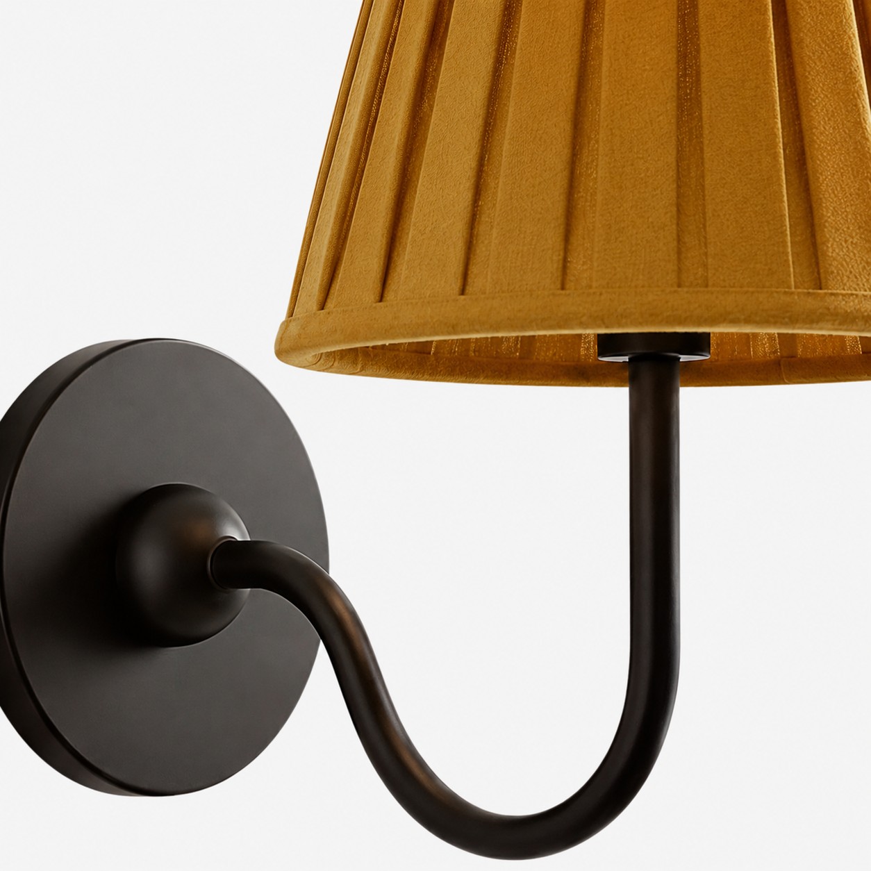 Wall lamp shade and arm detail