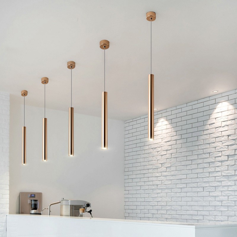 Tube Golden Pendant Lamp