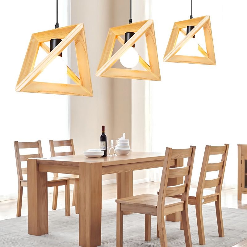MOJLIFE Geometric Wood Pendant Lamp
