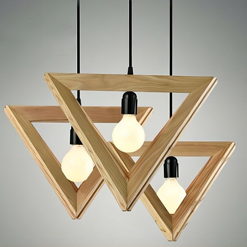 MOJLIFE Geometric Wood Pendant Lamp