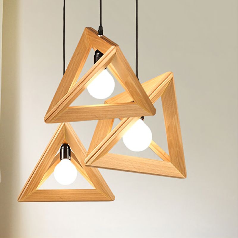MOJLIFE Geometric Wood Pendant Lamp