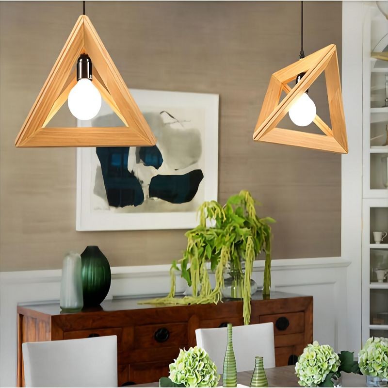 MOJLIFE Geometric Wood Pendant Lamp