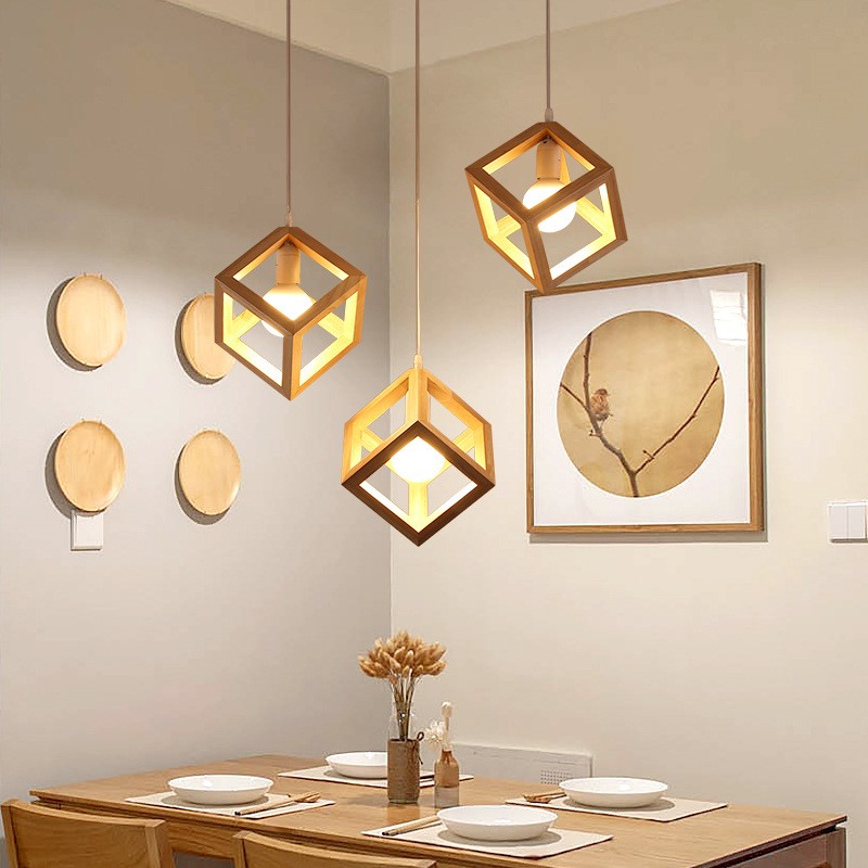 CUBIC Wooden Pendant Light