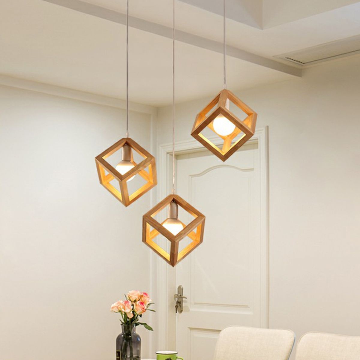 CUBIC Wooden Pendant Light