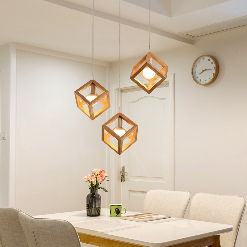 CUBIC Wooden Pendant Light