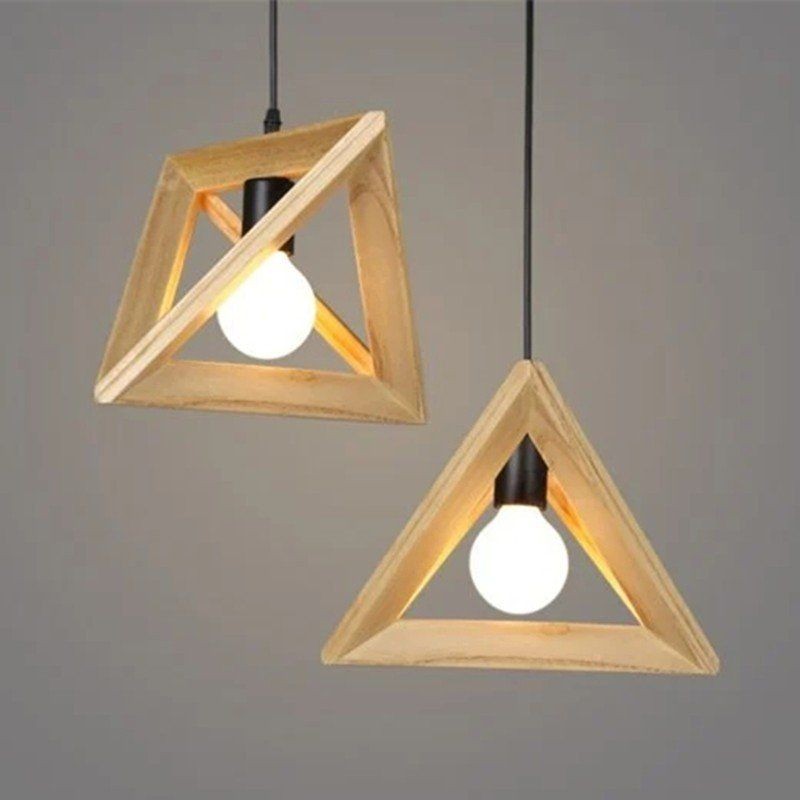 MOJLIFE Geometric Wood Pendant Lamp