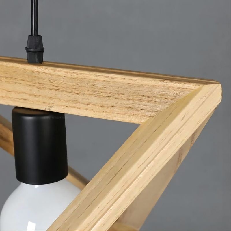 MOJLIFE Geometric Wood Pendant Lamp