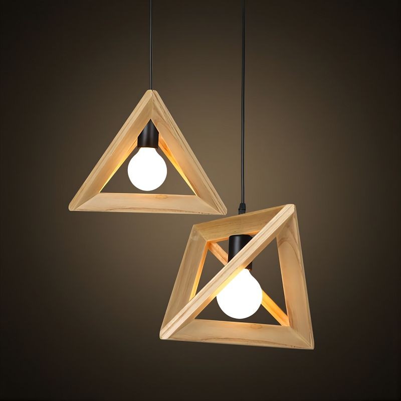 MOJLIFE Geometric Wood Pendant Lamp