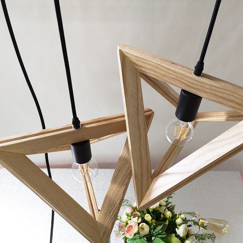 MOJLIFE Geometric Wood Pendant Lamp