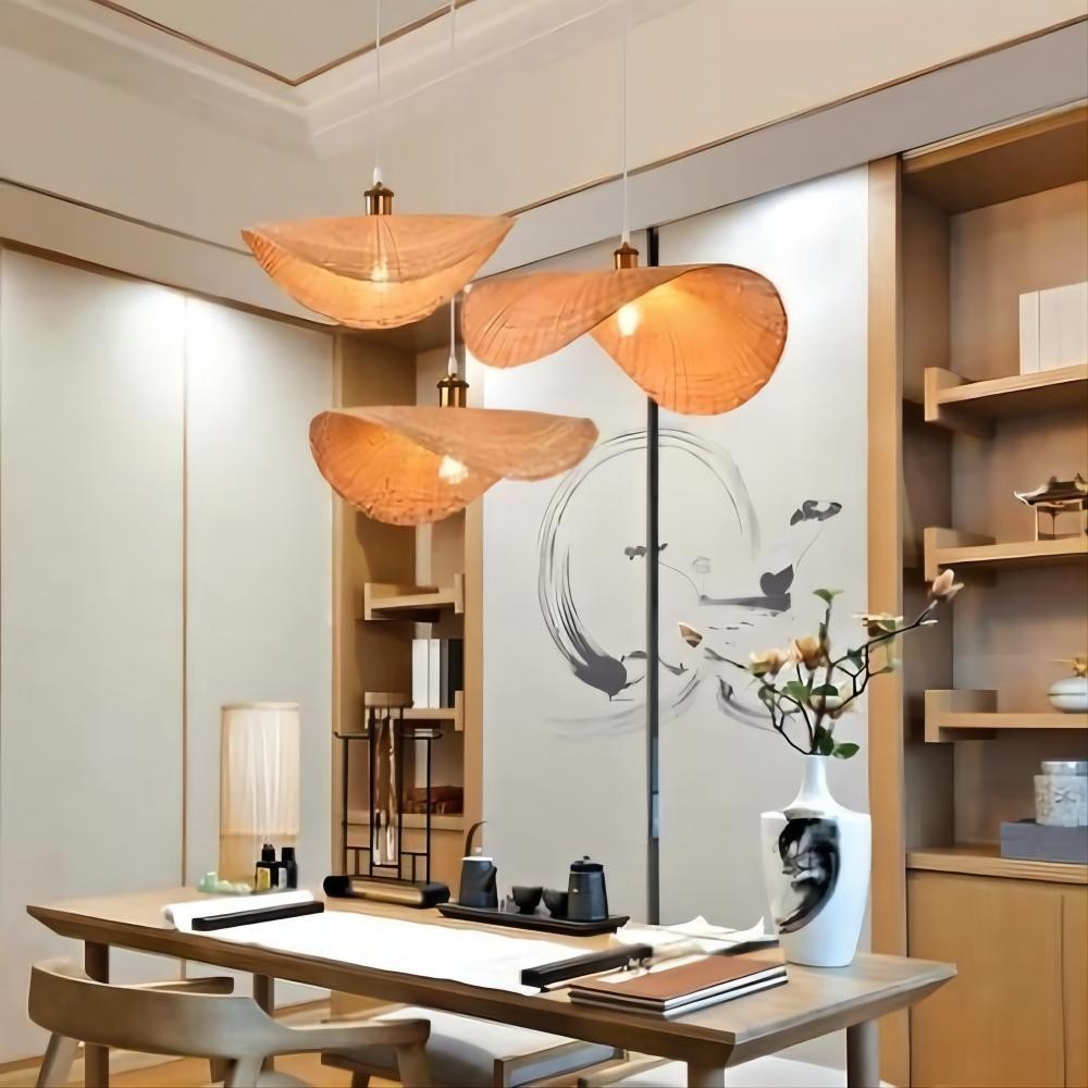 Lotus Wooden Pendant Light