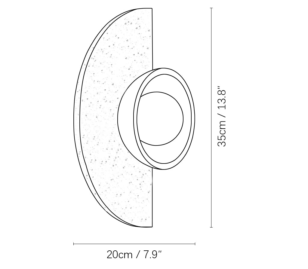 Semicircular Halvora Travertine Wall Light
